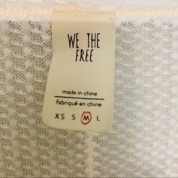 Free People Distressed White Bell Sleeve Thermal - Picture 6 of 6